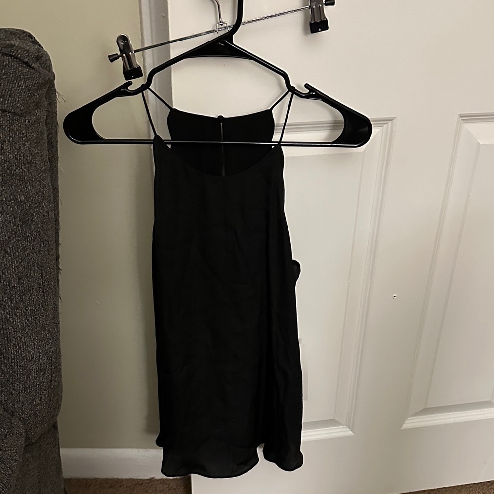 TB By Paris scalloped black tank top